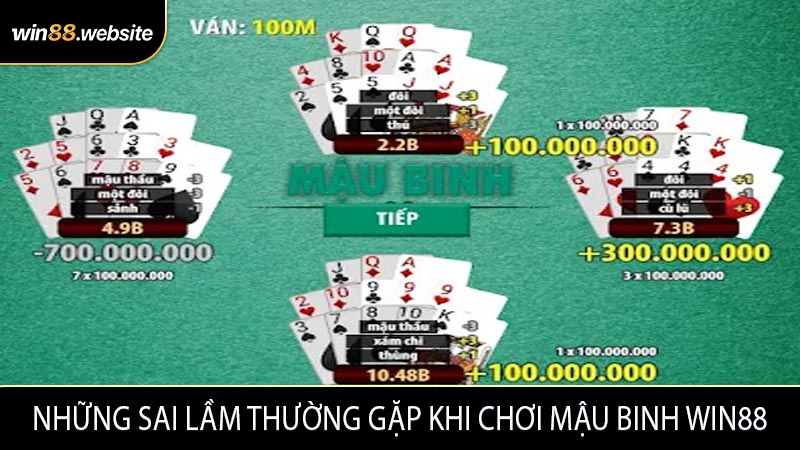 Những sai lầm thường gặp khi chơi Mậu Binh WIN88